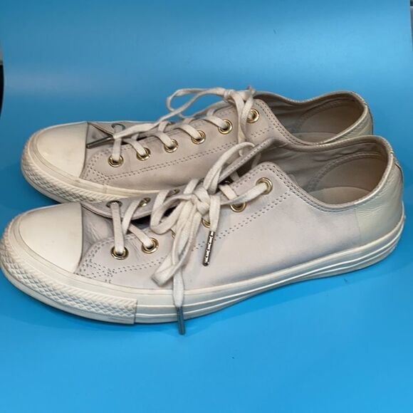 Chuck Taylor Converse Blocked Nubuck Egret/Driftwood Gray Low Top Sneaker Sz8/10 - Picture 5 of 10